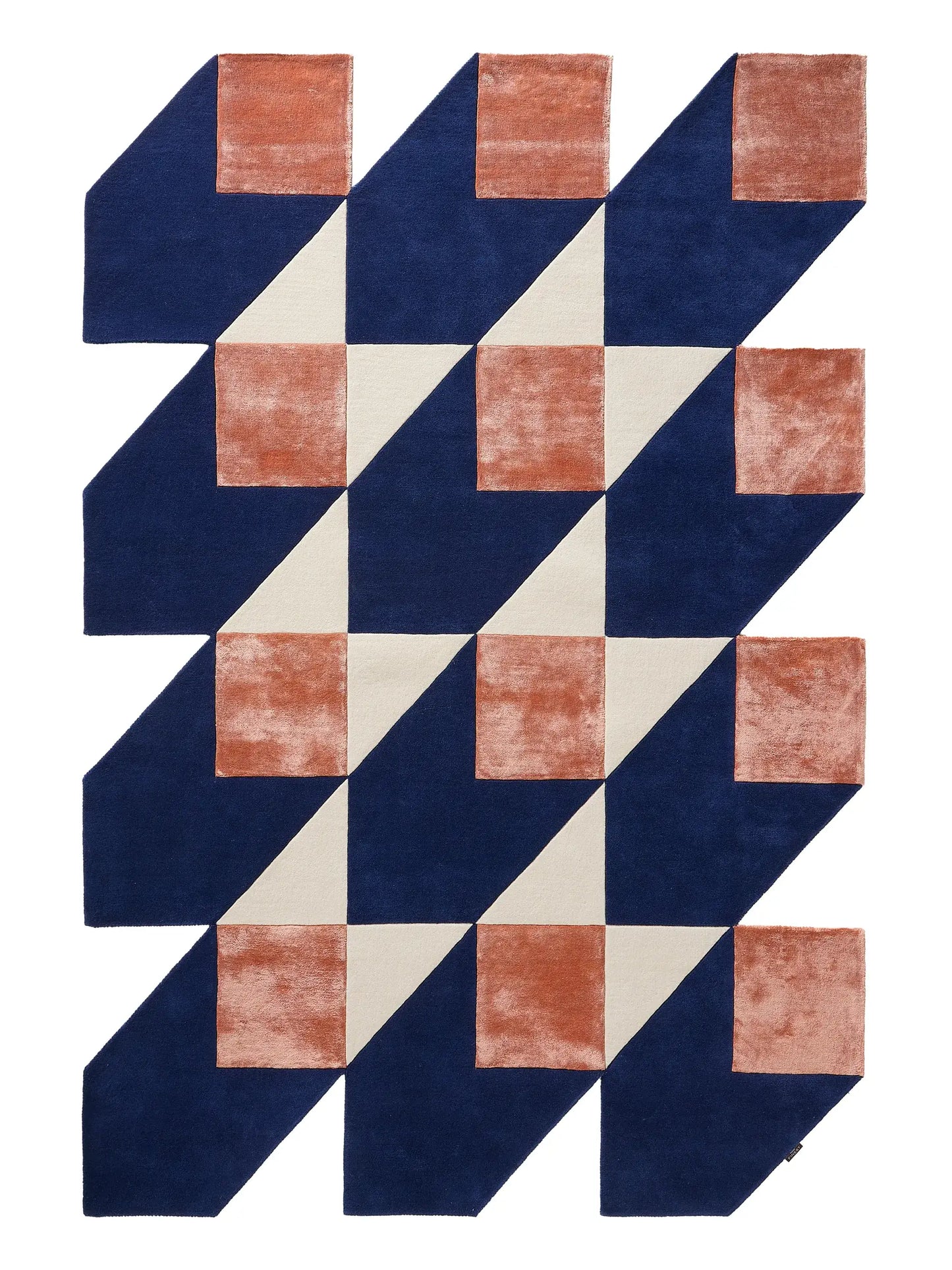 Multicolour Geometric Rug – Blue/Orange