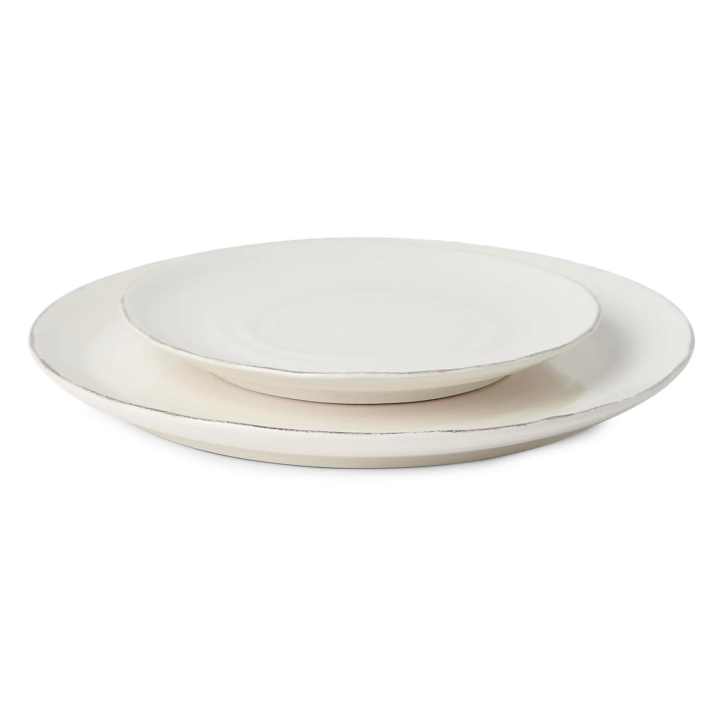Traditional Ceramic Plate Set (Milk) - 2 Pieces