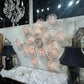 Modern Pale Pink Murano and Brass Wall Art