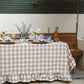 Beige Gingham Cotton-Blend Tablecloth – 165 x 295 cm