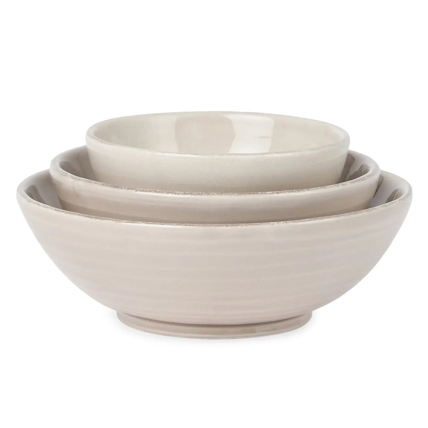 Traditional Ceramic 3-Piece Bowl Set (Brown)