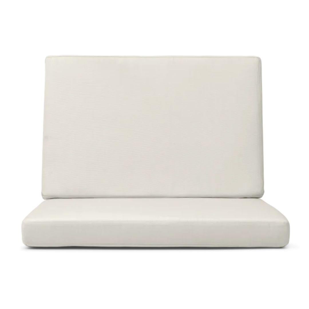 White cushioned chair on a white background