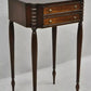 19th C. Antique Leg Burl Wood 2 Drawer Nightstand Side Table