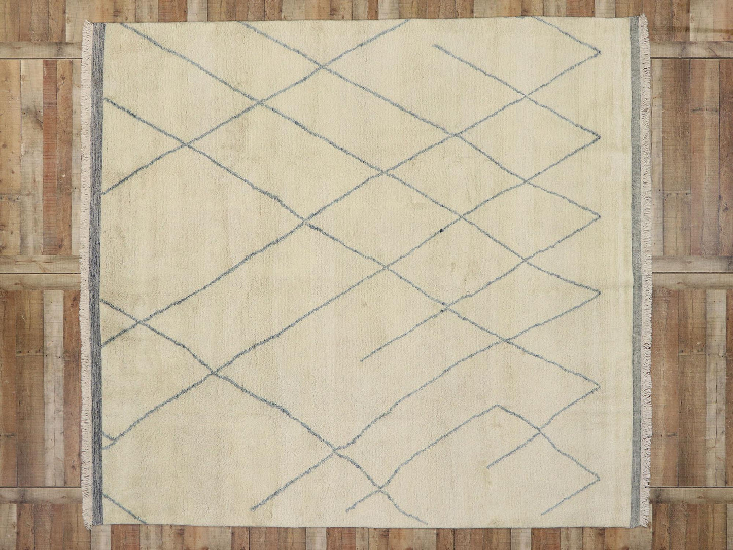 Organic Modern Moroccan Wool Rug  Minimalist Style 287 x 312 cm