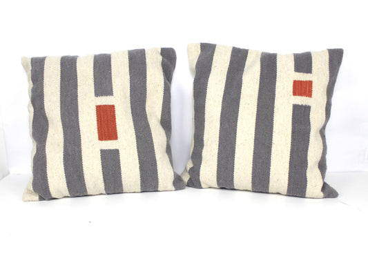 Bespoke Handwoven Wool Throw Pillow Covers – Set of 2, 50 x 50 cm