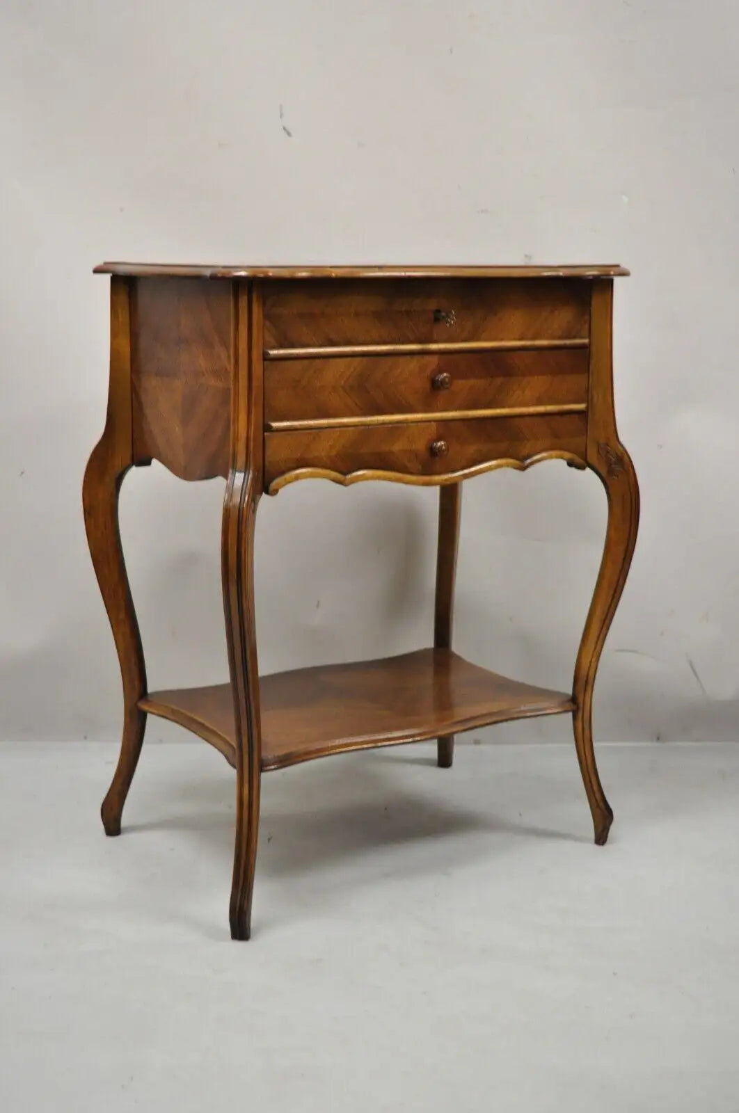 Antique French Mahogany Sewing Stand Nightstand with Lift Top