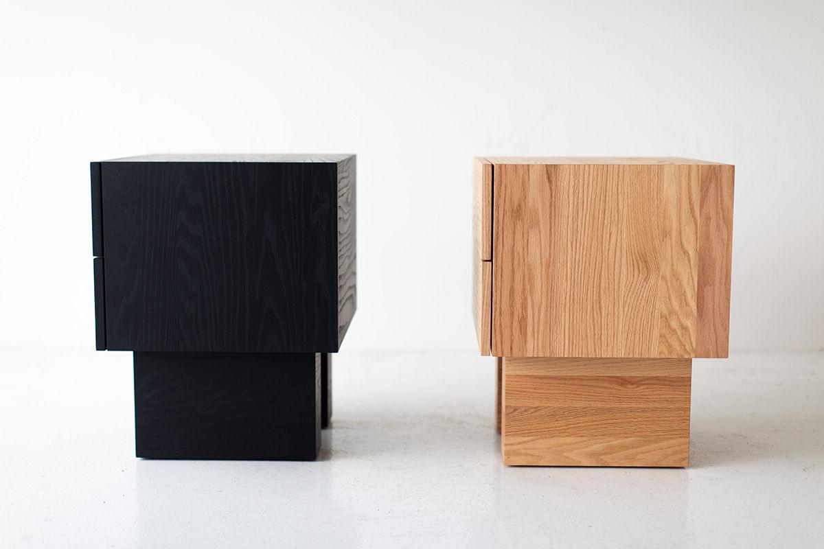 Suelo Modern Oak Nightstand – Handcrafted with Push-to-Open Drawer