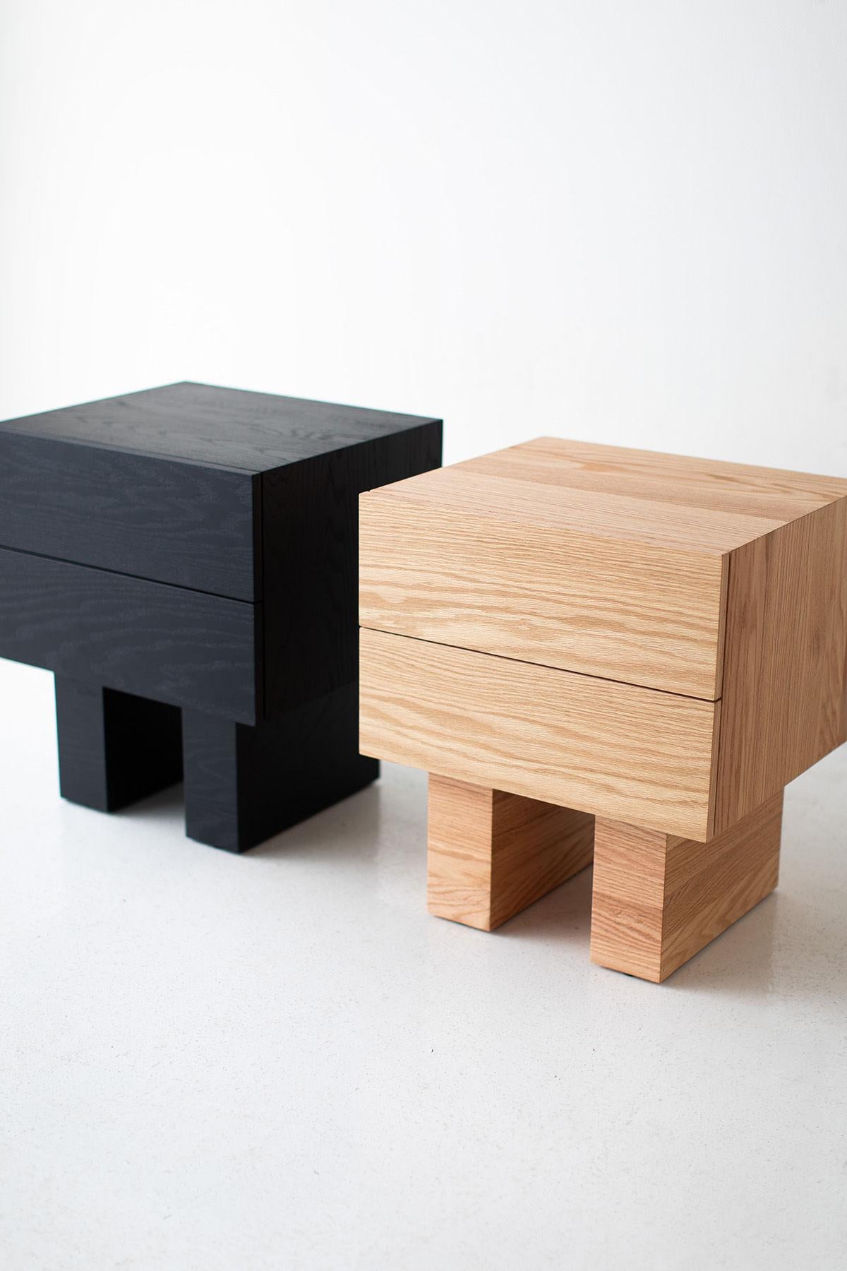 Suelo Modern Oak Nightstand – Handcrafted with Push-to-Open Drawer