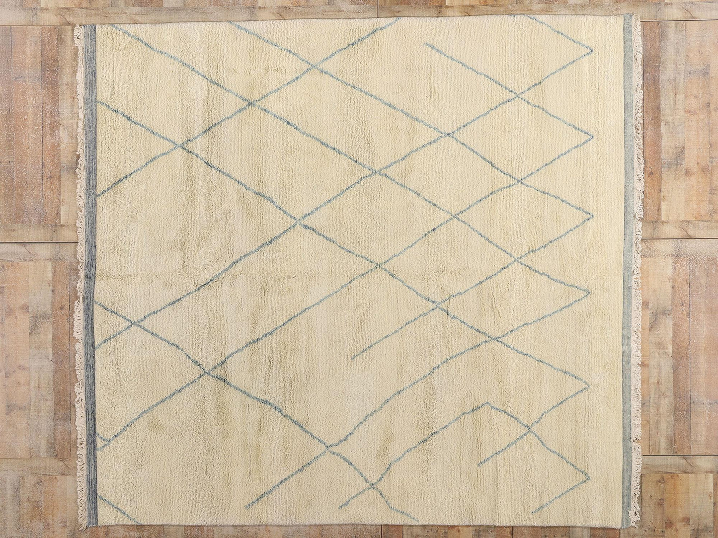 Organic Modern Moroccan Wool Rug  Minimalist Style 287 x 312 cm