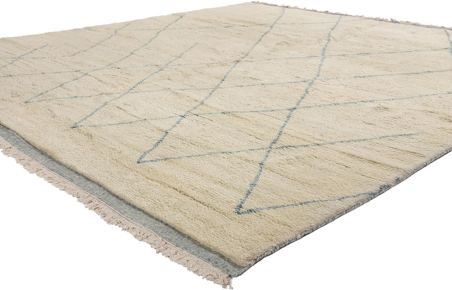 Organic Modern Moroccan Wool Rug  Minimalist Style 287 x 312 cm