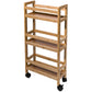 Shelf on wheels Narrow wheels troley, bamboo, H74.5x36x15cm