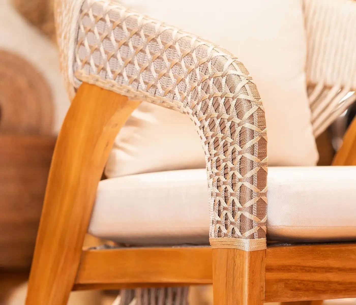 Set of Six Outdoor Dining Chairs In Rustic Grey Teak