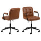 Acos Adjustable Office Chair – Brown Eco Leather, Compact Modern Design