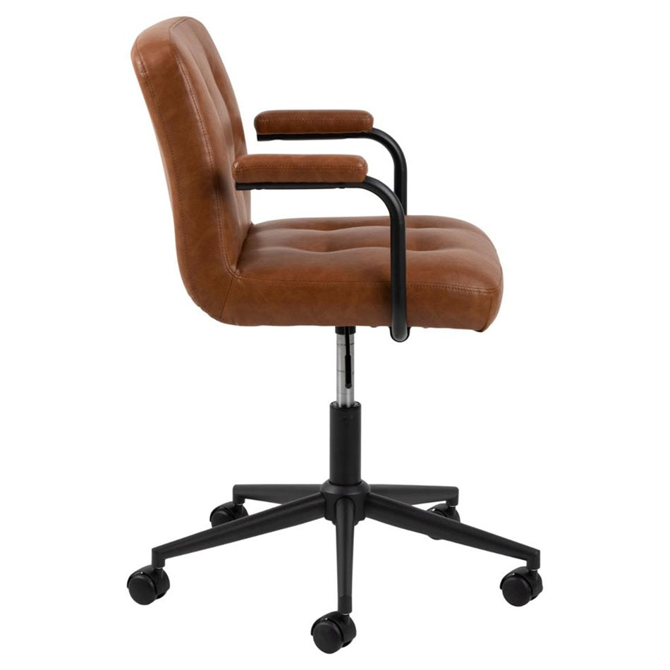 Acos Adjustable Office Chair – Brown Eco Leather, Compact Modern Design
