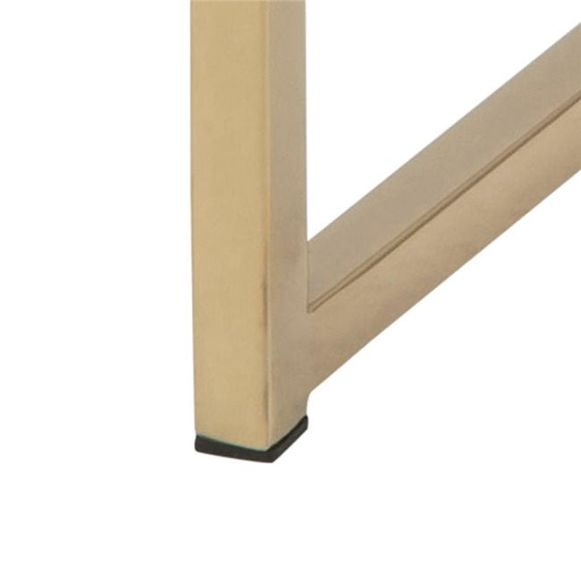 Round Coffee Table – Gold & Green Metal with Glass Top