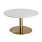 Round Coffee Table – Brass Frame with White Marble Top