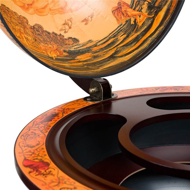 Bar Globe Globuss I – Vintage Wooden Mini-Bar with Wheels, 93 cm Height