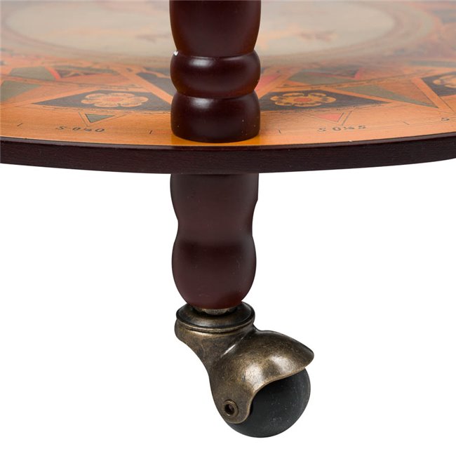 Bar Globe Globuss I – Vintage Wooden Mini-Bar with Wheels, 93 cm Height