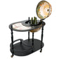 Globuss Drinks Trolley – Black Wood & Metal Bar Cart, 91×81×51 cm