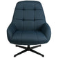 Armchair Saramo with ottoman, blue, H97.5x81x78cm, seat height 44cm