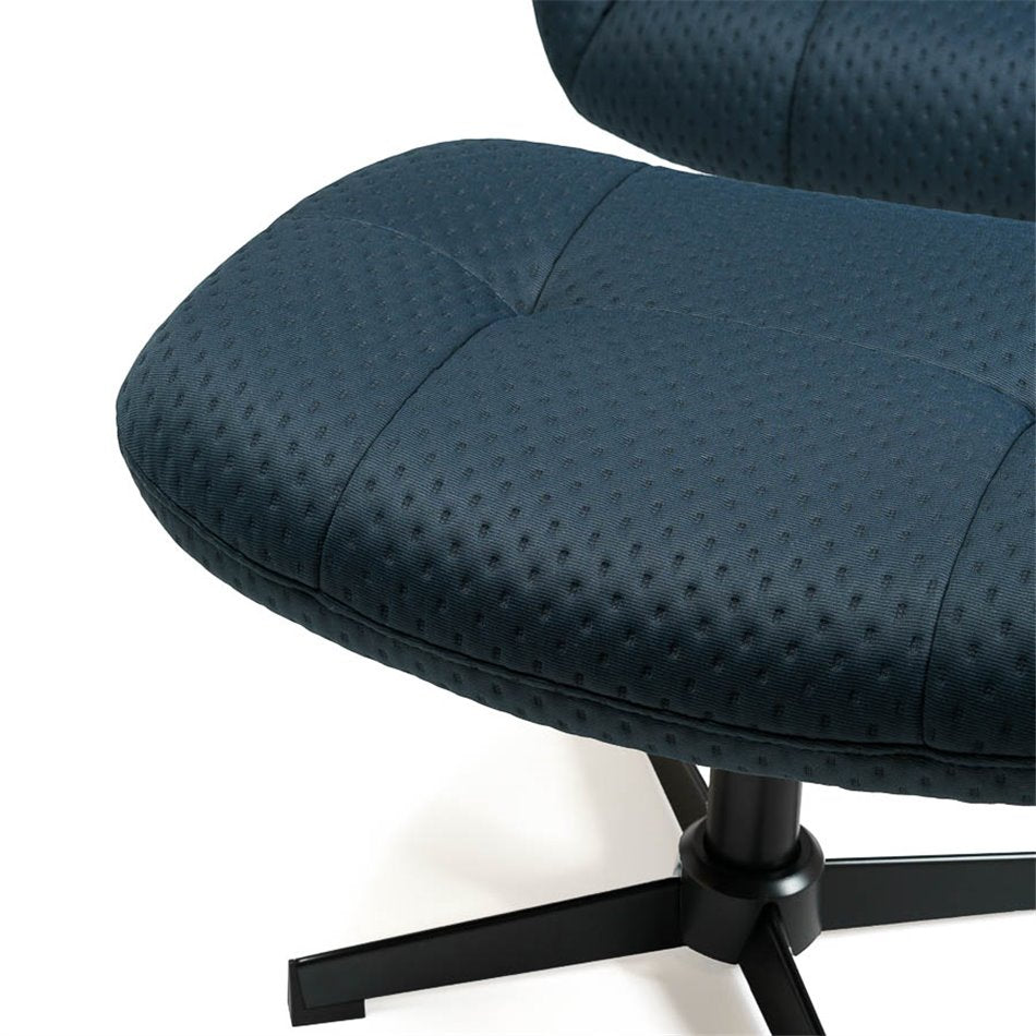 Armchair Saramo with ottoman, blue, H97.5x81x78cm, seat height 44cm