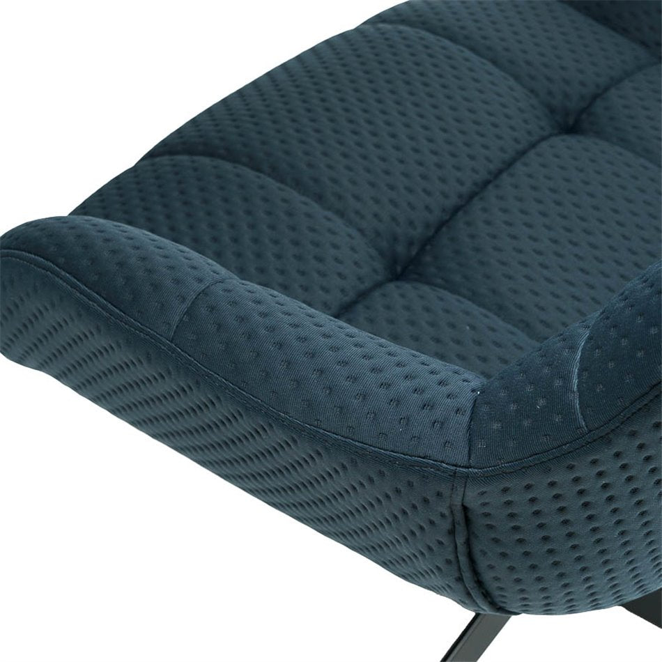Armchair Saramo with ottoman, blue, H97.5x81x78cm, seat height 44cm
