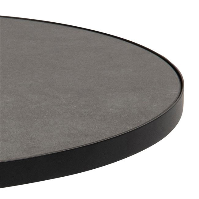 Square Coffee Table – Matt Black Metal & Glass