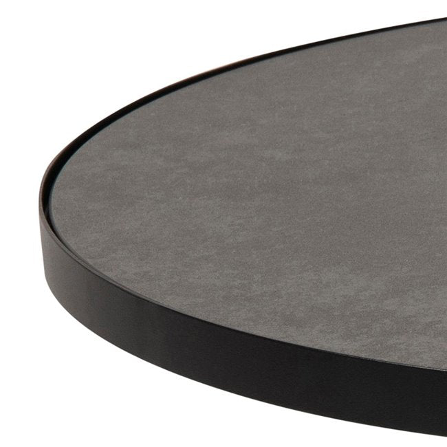 Square Coffee Table – Matt Black Metal & Glass