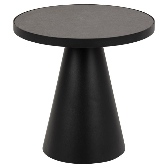 Square Coffee Table – Matt Black Metal & Ceramic