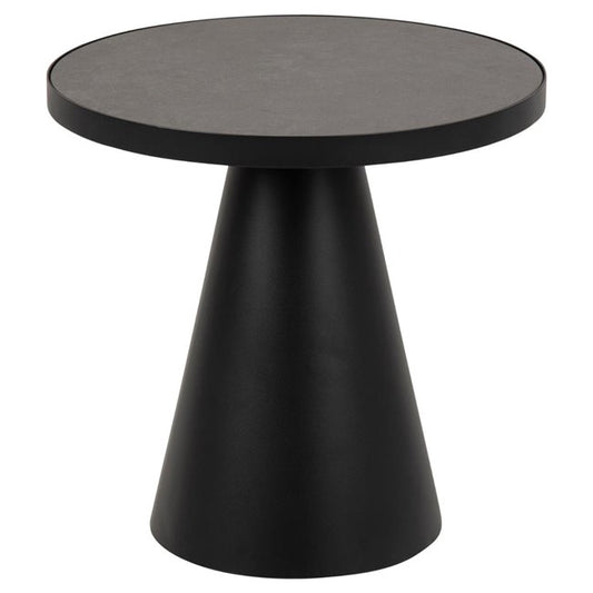 Square Coffee Table – Matt Black Metal & Ceramic