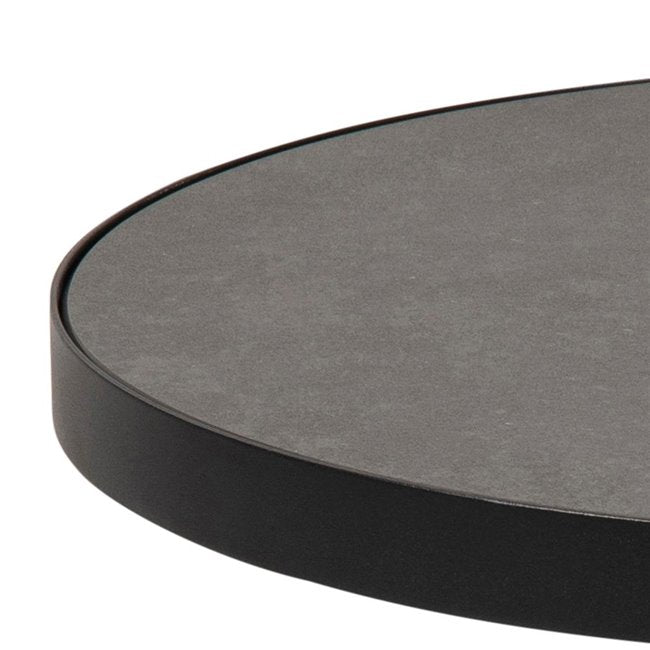 Square Coffee Table – Matt Black Metal & Ceramic