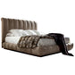 Giorgio USA Collection Italian Upholstered King Size Bed with Bronzed Brass Base