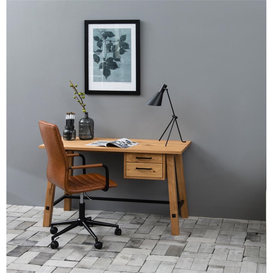 Awinslow Verstellbarer Schreibtischstuhl – Brandy Brown Kunstleder, Modernes Industriedesign