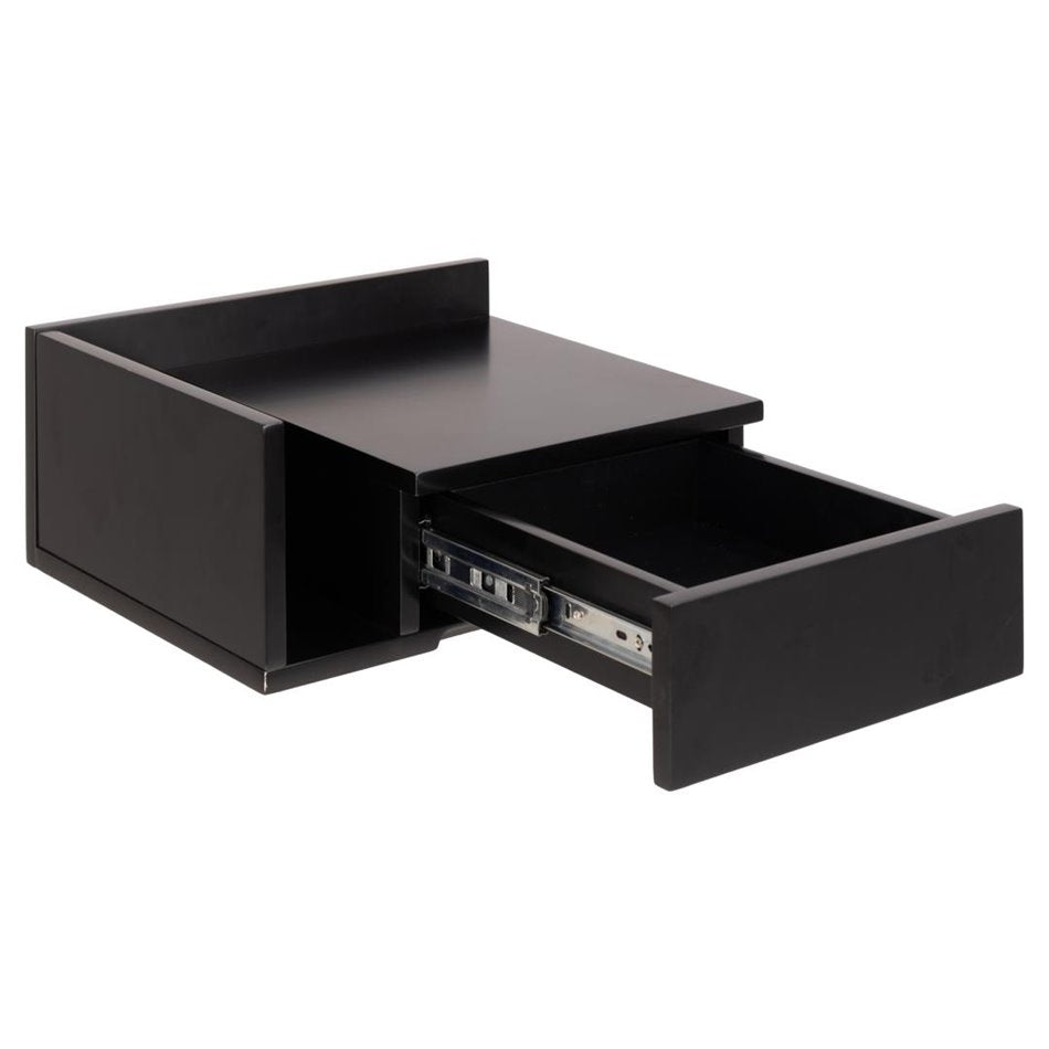 Bedside table Ashlan, MDF, black, H16.5x40x32cm