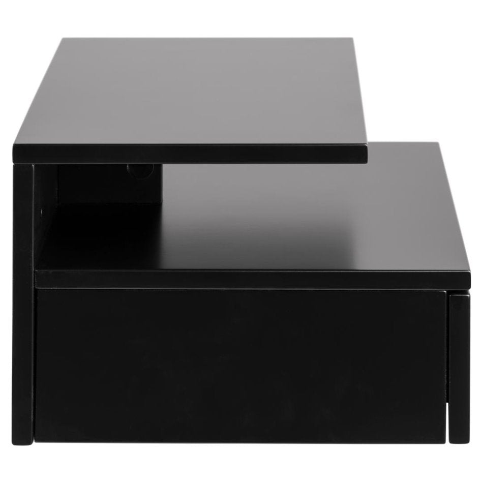 Bedside table Ashlan, MDF, black, H22.5x35x32cm