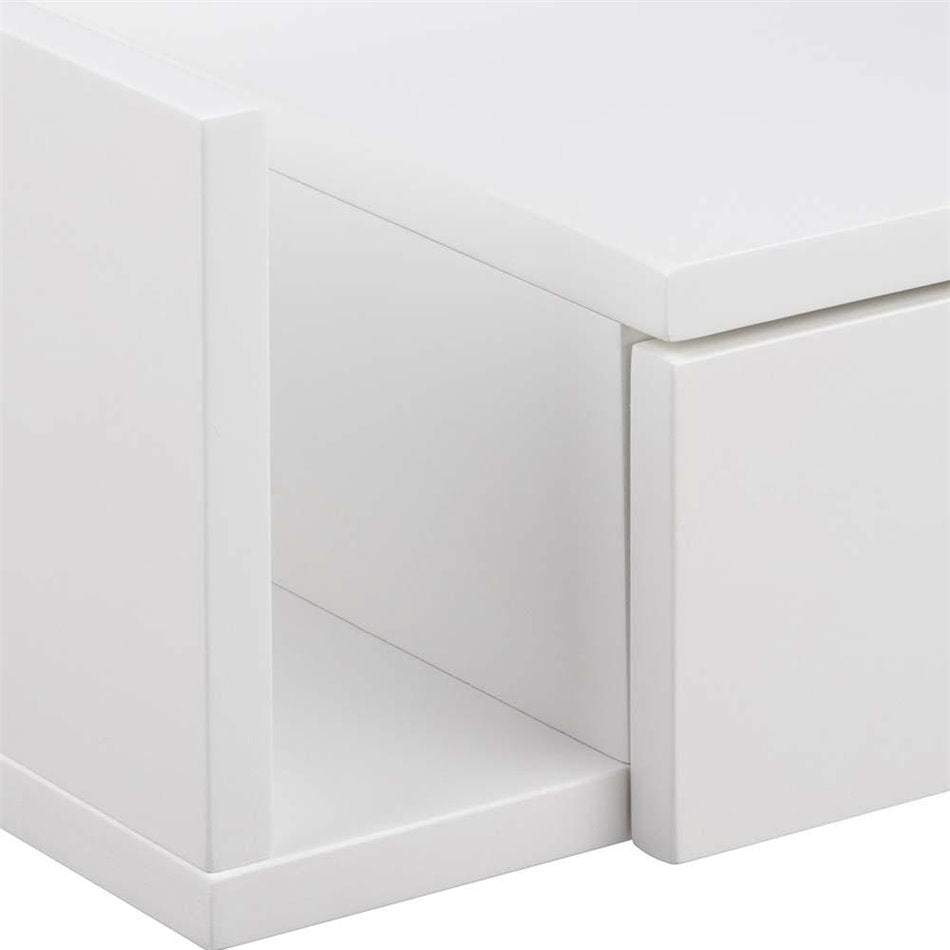 Bedside table Ashlan, white, MDF, H16.5x40x32cm