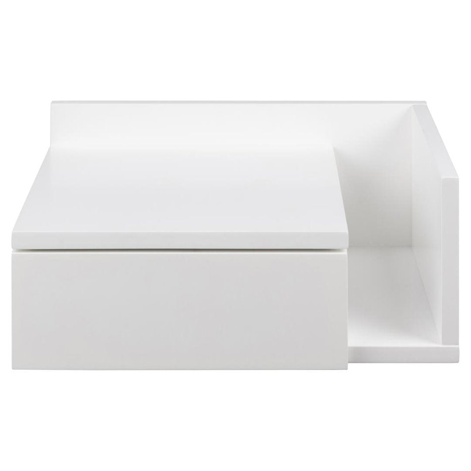 Bedside table Ashlan, white, MDF, H16.5x40x32cm
