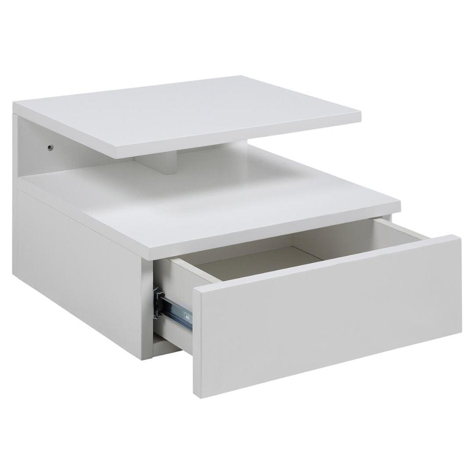 Bedside table Ashlan, white, MDF, H22.5x35x32cm