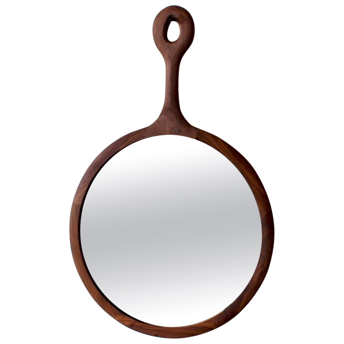 Large Sophia Wall Mirror – Dark Walnut Frame with Hand-Hammered Iron Peg