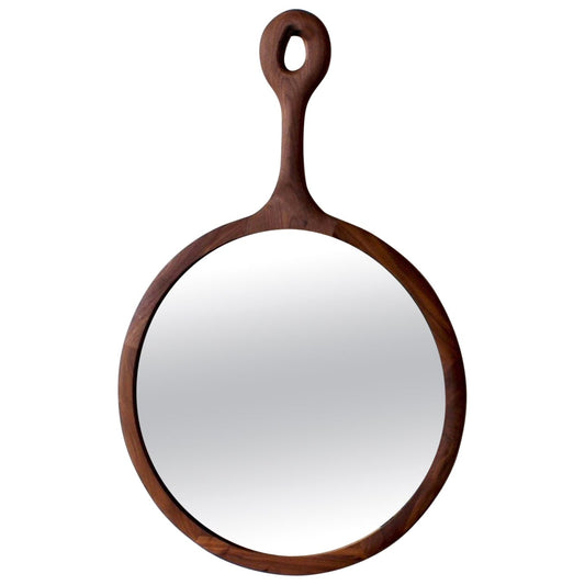 Large Sophia Wall Mirror – Dark Walnut Frame with Hand-Hammered Iron Peg