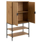 Cabinet Ajai, oak MDF/melamine/black frame, H140x80x40cm