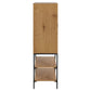 Cabinet Ajai, oak MDF/melamine/black frame, H140x80x40cm