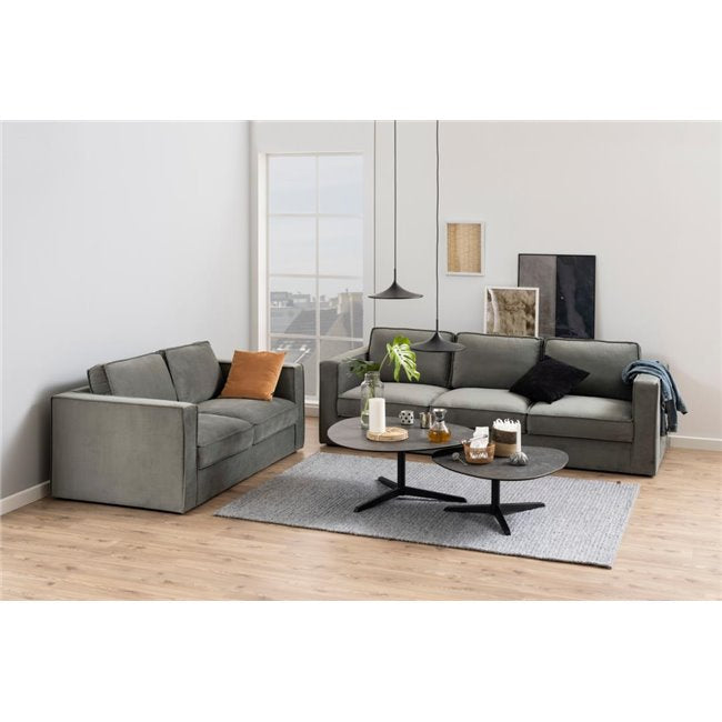 Rectangular Coffee Table – Black Metal with Ceramic Top