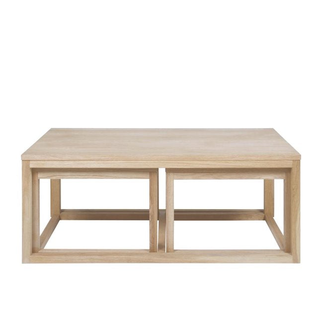 Nesting Coffee Table Set – Oak Veneer (Set of 3)