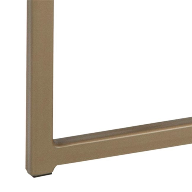 Rectangular Coffee Table – White Artificial Marble with Brass Legs