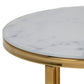 Coffee Table Set – White Marble Glass Top with Metal Frame (2 Pieces)