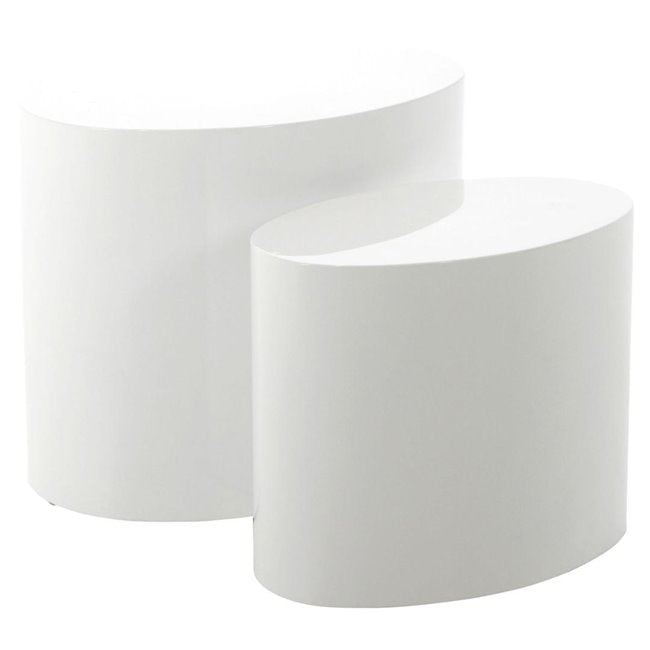 Amice Table Set – 2-Piece White MDF Accent Tables