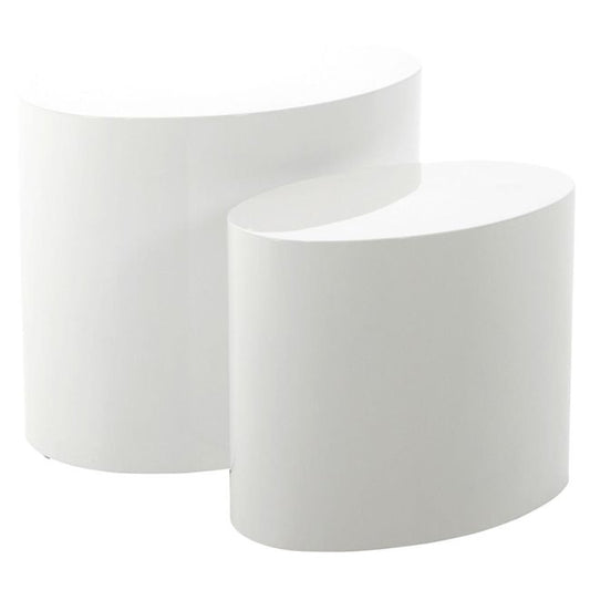 Amice Table Set – 2-Piece White MDF Accent Tables