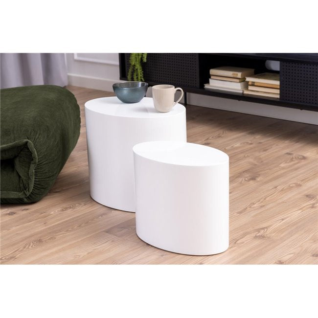 Amice Table Set – 2-Piece White MDF Accent Tables