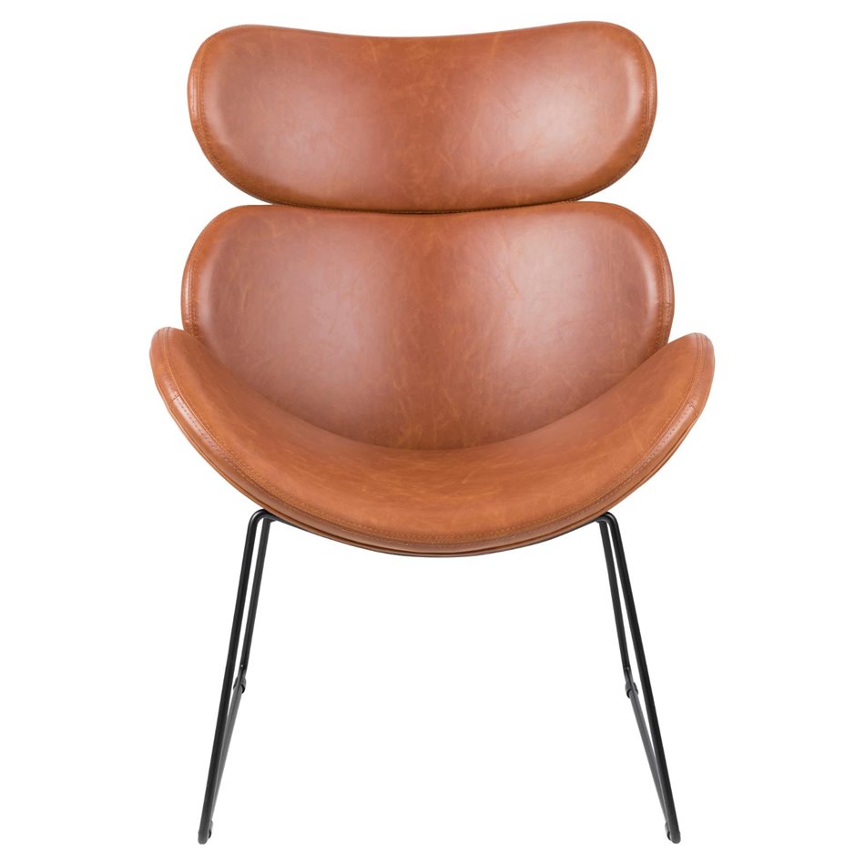 Lounge chair Acazar, brown, H90.5x69x78.5cm, seat height 40cm
